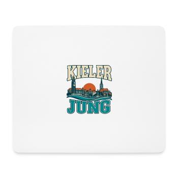 Kieler Jung - Maritime Skyline von Kiel - Mousepad (Querformat) - Weiß - Vorne