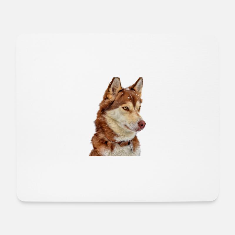 Husky Schneebraun - Mousepad (Querformat) - Weiß