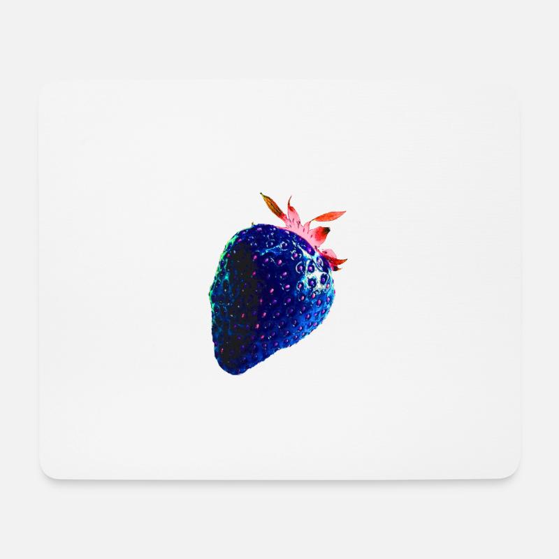 Erdbeere, blau, popart, artwork,blaue erdbeere - Mousepad (Querformat) - Weiß
