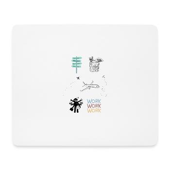 Travail vs vacances - Tapis de souris (format paysage) - blanc - Devant