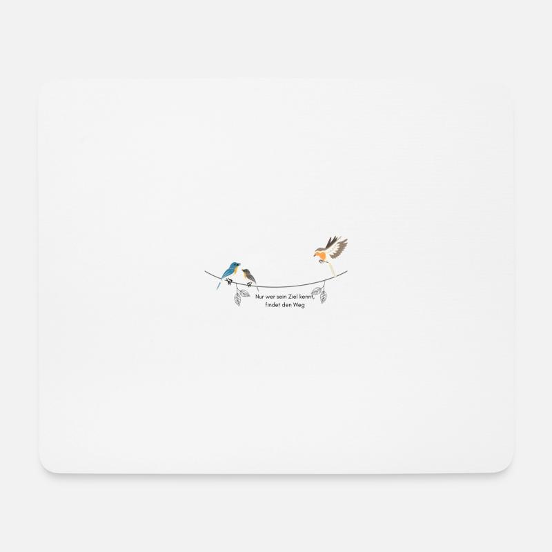 Vögel mit Spruch - Mousepad (Querformat) - Weiß