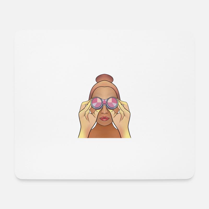 Fernglas - Mousepad (Querformat) - Weiß