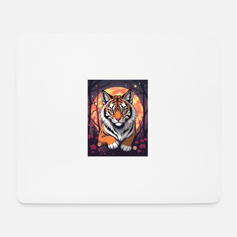 Majestätischen Tiger im Anime-Style - Mousepad (Querformat) - Weiß