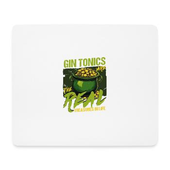 St Patricks Day: Gin Tonics Are The Real Treasures - Mouse Pad (horizontal) - white - Front