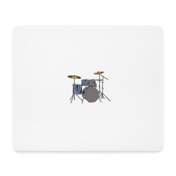 Drums Drummer Drum Kit Drumset Musician Instrument - Mouse Pad (horizontal) - white - Front