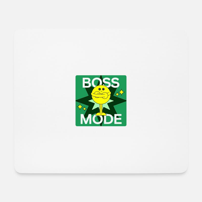 Boss-Modus - Mousepad (Querformat) - Weiß