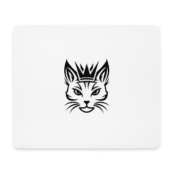 Chat avec une grande couronne - Tapis de souris (format paysage) - blanc - Devant