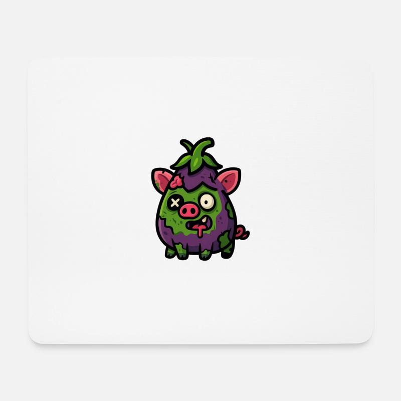 Zombie-Schwein - Mousepad (Querformat) - Weiß