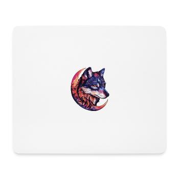 Wolf Mond - Mousepad (Querformat) - Weiß - Vorne