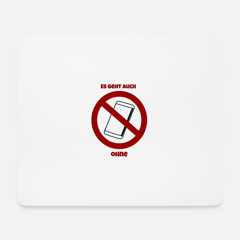 Handy stopp - Mousepad (Querformat) - Weiß