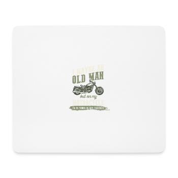 Motocycliste vieil homme - Tapis de souris (format paysage) - blanc - Devant