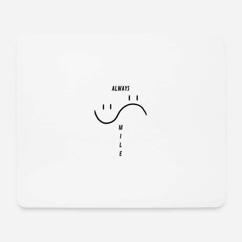Smile - Mousepad (Querformat) - Weiß