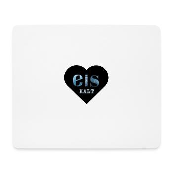 Herz eis kalt - Mousepad (Querformat) - Weiß - Vorne