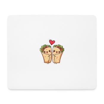 Burrito Paar Liebe Herz Valentinstag - Mousepad (Querformat) - Weiß - Vorne