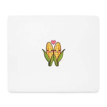 Corn Couple Love Heart Comic - Mouse Pad (horizontal) - white - Front