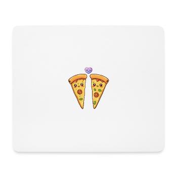 Pizza Couple Love Heart Comic - Mouse Pad (horizontal) - white - Front