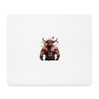 Bull Bull Muscles Musculation Bête - Tapis de souris (format paysage) - blanc - Devant