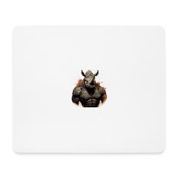 Rhino Muscles Bodybuilding Beast - Mouse Pad (horizontal) - white - Front
