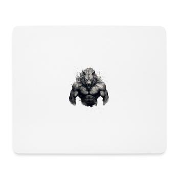 Muscle de loup Musculation Bête - Tapis de souris (format paysage) - blanc - Devant