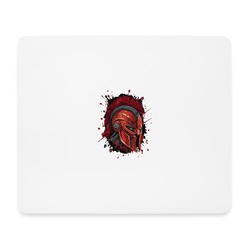 Casque Spartiate Tête Portrait Mythologie - Tapis de souris (format paysage) - blanc - Devant