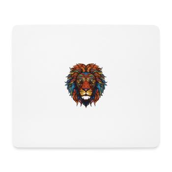 Löwe Portrait - Mousepad (Querformat) - Weiß - Vorne