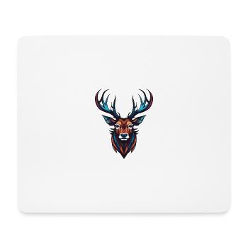 Hirsch Portrait - Mousepad (Querformat) - Weiß - Vorne