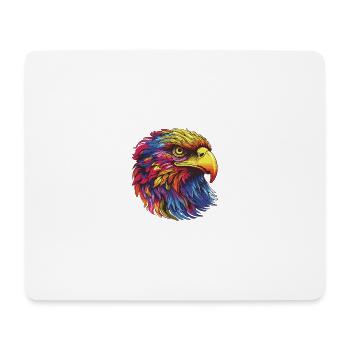 Portrait d’aigle - Tapis de souris (format paysage) - blanc - Devant