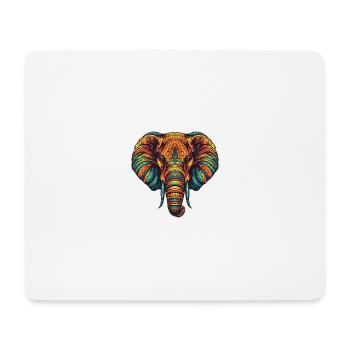 Portrait d’éléphant - Tapis de souris (format paysage) - blanc - Devant