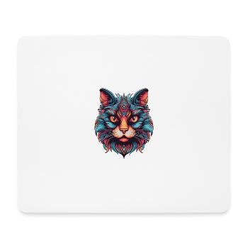 Portrait de chat - Tapis de souris (format paysage) - blanc - Devant