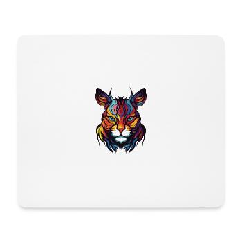 Cat Portrait Head - Mouse Pad (horizontal) - white - Front