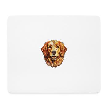 Portrait de chien Golden Retriever - Tapis de souris (format paysage) - blanc - Devant