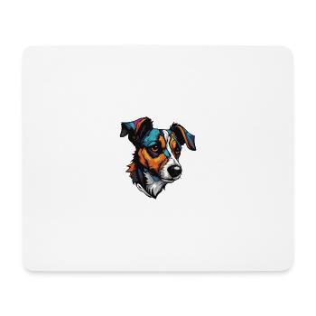 Jack Russel Terrier Hund Portrait - Mousepad (Querformat) - Weiß - Vorne