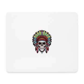 Crâne de chef indien Apache - Tapis de souris (format paysage) - blanc - Devant