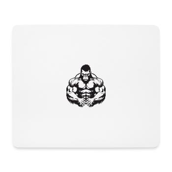 Gorille musculation gym bête - Tapis de souris (format paysage) - blanc - Devant