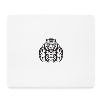 Tiger Bodybuilding Muskeln Workout Gym - Mousepad (Querformat) - Weiß - Vorne