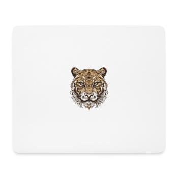 Tiger Porträt - Mousepad (Querformat) - Weiß - Vorne