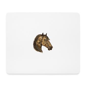 Pferd Porträt - Mousepad (Querformat) - Weiß - Vorne