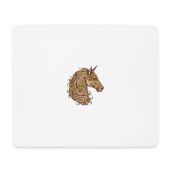 Einhorn Porträt - Mousepad (Querformat) - Weiß - Vorne