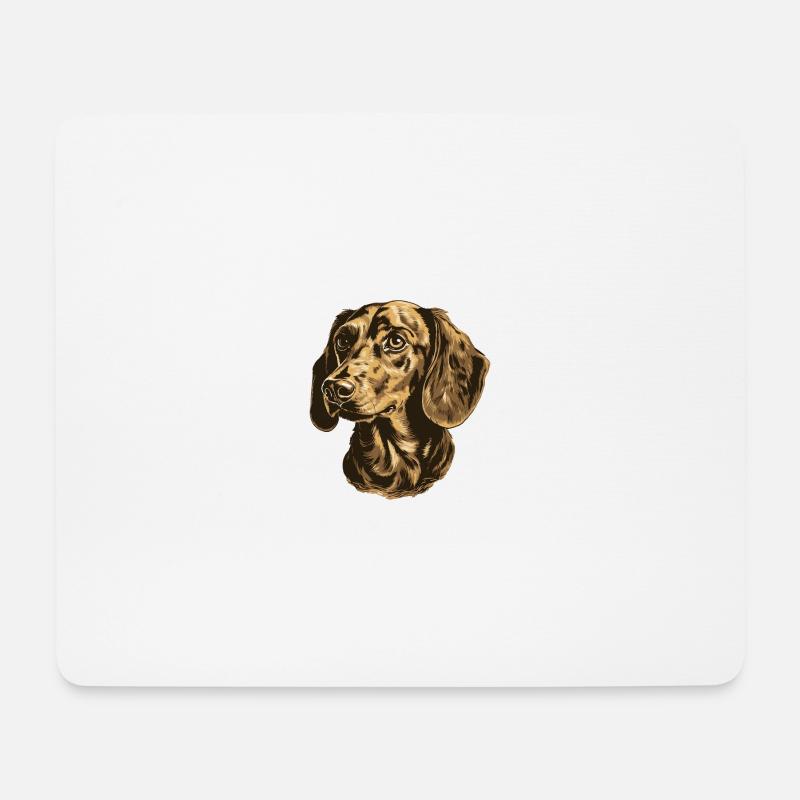 Teckel Chien Portrait Teckel - Tapis de souris (format paysage) - blanc