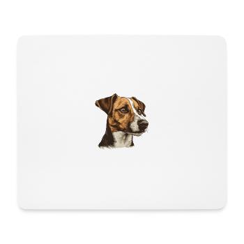 Jack Russel Terrier Hund Portrait - Mousepad (Querformat) - Weiß - Vorne