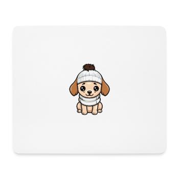 Hund Winter Tier Baby Comic - Mousepad (Querformat) - Weiß - Vorne
