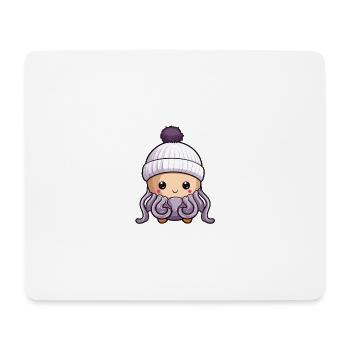 Octopus Winter Animal Baby Comic - Mouse Pad (horizontal) - white - Front