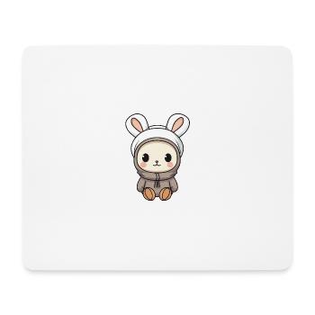 Bunny Winter Animal Baby Comic - Mouse Pad (horizontal) - white - Front