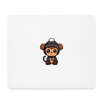 Monkey Winter Animal Baby Comic - Mouse Pad (horizontal) - white - Front