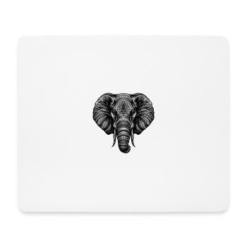 Elefant Portrait - Mousepad (Querformat) - Weiß - Vorne