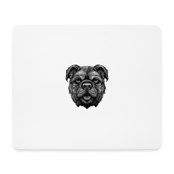 Portrait de chien bouledogue - Tapis de souris (format paysage) - blanc - Devant