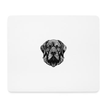 Portrait de chien Mastiff - Tapis de souris (format paysage) - blanc - Devant