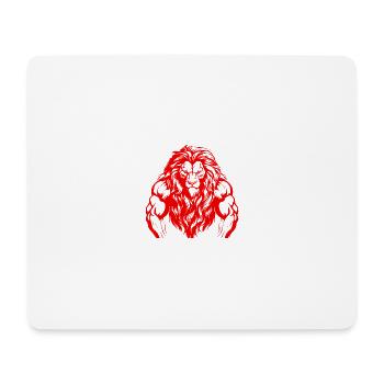 Löwe Bodybuilding Muskeln Gym - Mousepad (Querformat) - Weiß - Vorne