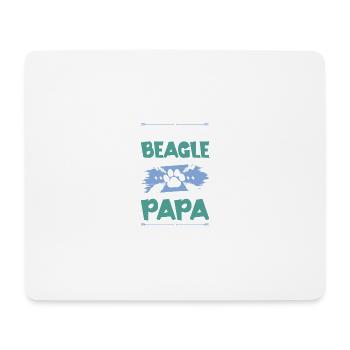beagle hunde papa - Mousepad (Querformat) - Weiß - Vorne