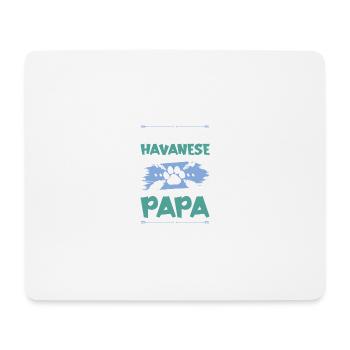 Papa chien bichon havanais - Tapis de souris (format paysage) - blanc - Devant